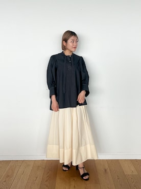 「PUBLIC TOKYO（パブリックトウキョウ）のアイテム（シャツ/ブラウス）」を使った、PUBLIC TOKYO STAFFさん（レディース・153cm）の春コーディネート