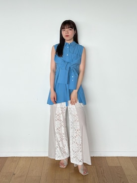 「PUBLIC TOKYO（パブリックトウキョウ）のアイテム（シャツ/ブラウス）」を使った、PUBLIC TOKYO STAFFさん（レディース・166cm）の春コーディネート