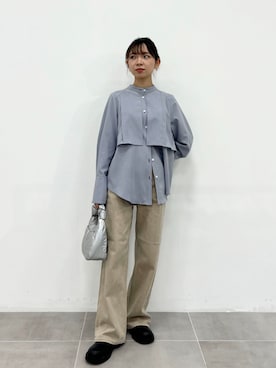 「PUBLIC TOKYO（パブリックトウキョウ）のアイテム（シャツ/ブラウス）」を使った、PUBLIC TOKYO STAFFさん（レディース・156cm）の冬コーディネート