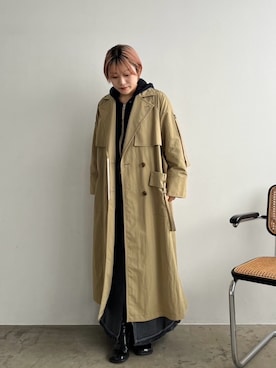 「PUBLIC TOKYO（パブリックトウキョウ）のアイテム（トレンチコート）」を使った、PUBLIC TOKYO STAFFさん（レディース・155cm）の冬コーディネート