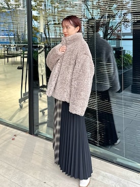 「PUBLIC TOKYO（パブリックトウキョウ）のアイテム（ブルゾン）」を使った、PUBLIC TOKYO STAFFさん（レディース・153cm）の冬コーディネート