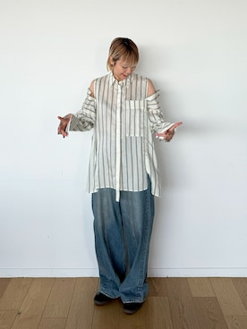 「PUBLIC TOKYO（パブリックトウキョウ）のアイテム（シャツ/ブラウス）」を使った、PUBLIC TOKYO STAFFさん（レディース・165cm）の春コーディネート