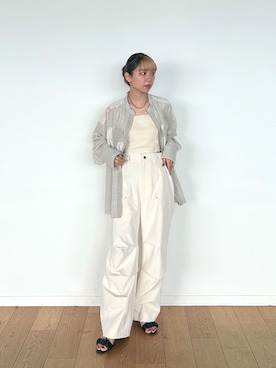 「PUBLIC TOKYO（パブリックトウキョウ）のアイテム（シャツ/ブラウス）」を使った、PUBLIC TOKYO STAFFさん（レディース・156cm）の夏コーディネート