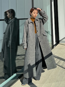 「PUBLIC TOKYO（パブリックトウキョウ）のアイテム（ステンカラーコート）」を使った、PUBLIC TOKYO STAFFさん（レディース・152cm）の秋コーディネート