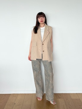 「PUBLIC TOKYO（パブリックトウキョウ）のアイテム（シャツ/ブラウス）」を使った、PUBLIC TOKYO STAFFさん（レディース・166cm）の春コーディネート