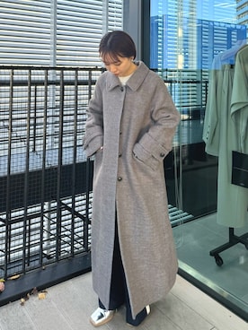「PUBLIC TOKYO（パブリックトウキョウ）のアイテム（ステンカラーコート）」を使った、PUBLIC TOKYO STAFFさん（レディース・152cm）の冬コーディネート