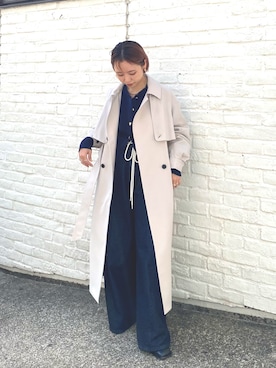 「PUBLIC TOKYO（パブリックトウキョウ）のアイテム（トレンチコート）」を使った、PUBLIC TOKYO STAFFさん（レディース・152cm）の秋コーディネート