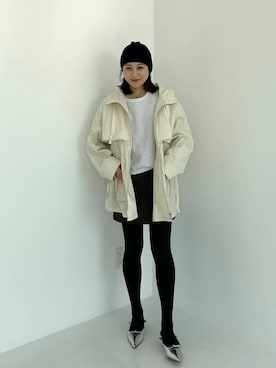 「PUBLIC TOKYO（パブリックトウキョウ）のアイテム（ブルゾン）」を使った、PUBLIC TOKYO STAFFさん（レディース・155cm）の冬コーディネート