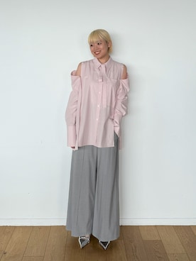 「PUBLIC TOKYO（パブリックトウキョウ）のアイテム（シャツ/ブラウス）」を使った、PUBLIC TOKYO STAFFさん（レディース・165cm）の春コーディネート