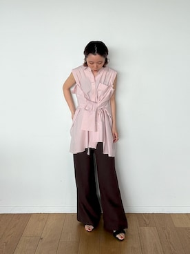 「PUBLIC TOKYO（パブリックトウキョウ）のアイテム（シャツ/ブラウス）」を使った、PUBLIC TOKYO STAFFさん（レディース・153cm）の春コーディネート