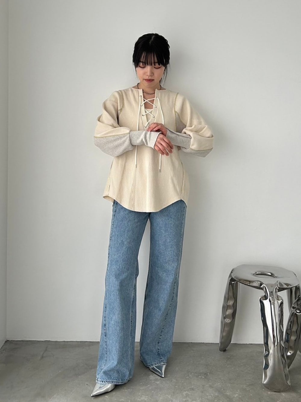 PUBLIC TOKYO レースアップワッフルトップ PUBLIC TOKYO（パブリックトウキョウ）の「レースアップワッフル
