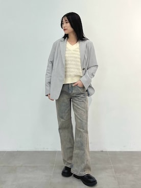 「PUBLIC TOKYO（パブリックトウキョウ）のアイテム（ジャケット/アウター）」を使った、PUBLIC TOKYO STAFFさん（レディース・155cm）の春コーディネート