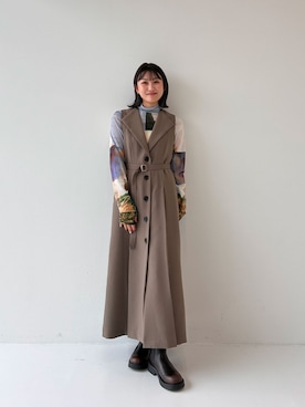 「アイテム（ジャンパースカート）」を使った、PUBLIC TOKYO STAFFさん（レディース・155cm）の秋コーディネート
