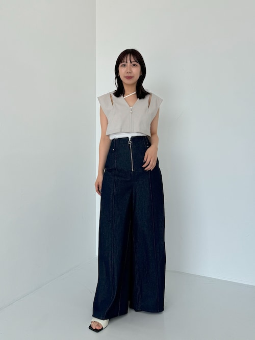 ハイウエストジップハイパーワイドデニム（デニムパンツ）｜PUBLIC