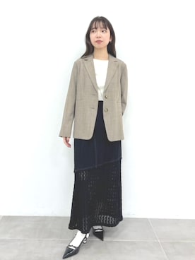 「PUBLIC TOKYO（パブリックトウキョウ）のアイテム（ジャケット/アウター）」を使った、PUBLIC TOKYO STAFFさん（レディース・156cm）の春コーディネート