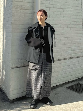 「PUBLIC TOKYO（パブリックトウキョウ）のアイテム（ブルゾン）」を使った、PUBLIC TOKYO STAFFさん（レディース・153cm）の冬コーディネート