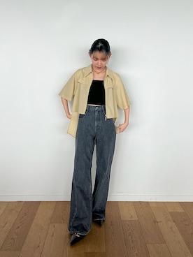 「PUBLIC TOKYO（パブリックトウキョウ）のアイテム（シャツ/ブラウス）」を使った、PUBLIC TOKYO STAFFさん（レディース・156cm）の春コーディネート