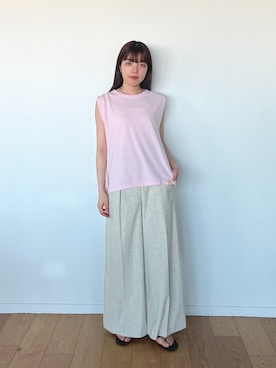 「PUBLIC TOKYO（パブリックトウキョウ）のアイテム（シャツ/ブラウス）」を使った、PUBLIC TOKYO STAFFさん（レディース・166cm）の夏コーディネート