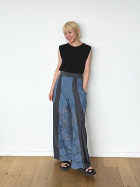 「PUBLIC TOKYO（パブリックトウキョウ）のアイテム（シャツ/ブラウス）」を使った、PUBLIC TOKYO STAFFさん（レディース・165cm）の春コーディネート