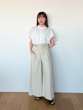 「PUBLIC TOKYO（パブリックトウキョウ）のアイテム（シャツ/ブラウス）」を使った、PUBLIC TOKYO STAFFさん（レディース・166cm）の夏コーディネート