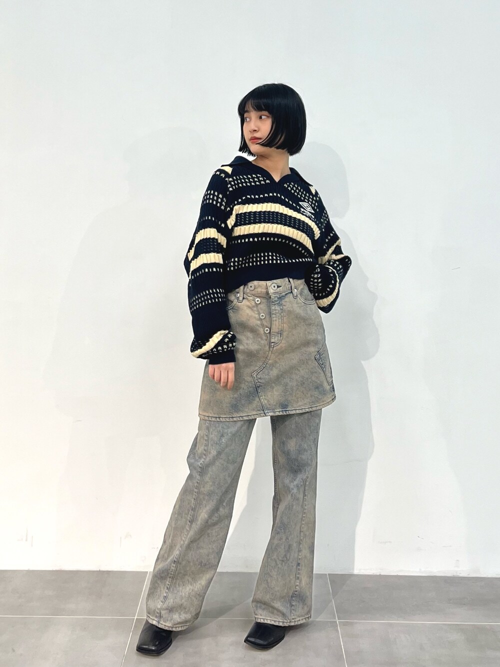 スカート PUBLIC TOKYO MULTIDENIM MINISKIRT PUBLIC TOKYO（パブリックトウキョウ）の「MULTIDENIM MINISKIRT