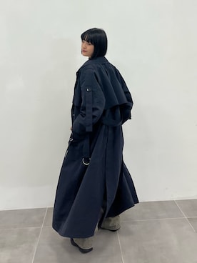 「PUBLIC TOKYO（パブリックトウキョウ）のアイテム（トレンチコート）」を使った、PUBLIC TOKYO STAFFさん（レディース・157cm）の冬コーディネート