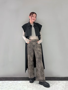 「PUBLIC TOKYO（パブリックトウキョウ）のアイテム（ジャケット/アウター）」を使った、PUBLIC TOKYO STAFFさん（レディース・172cm）の秋コーディネート