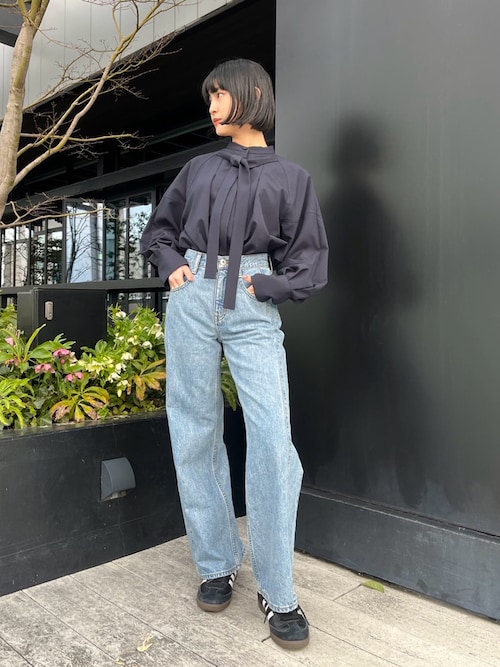 PUBLIC TOKYO タックスリーブボウタイブラウス タックスリーブ