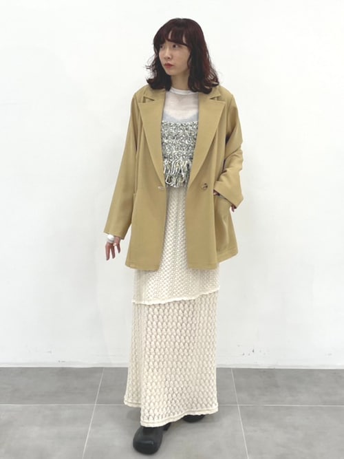 ベスト ジレ ワッフルフリンジニットビスチェ レディース ワッフルフリンジニットビスチェ(FREE WHITE): : ウィメンズ