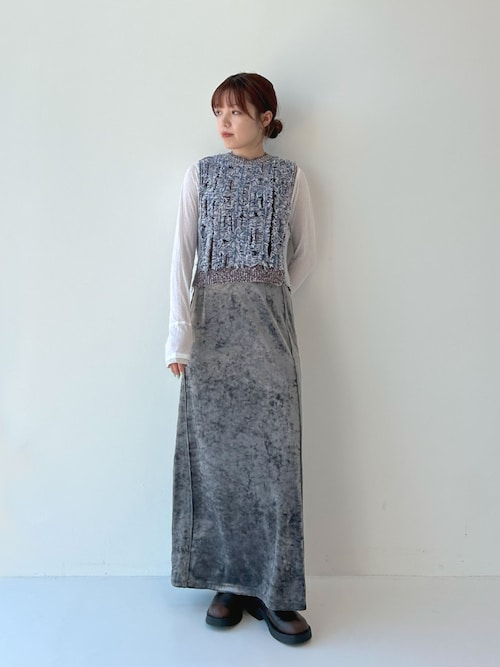 専用/引越し値下げ！バラ売り不可マークアンドロナ 中綿ボアベスト スカート ベロアナロースカート（スカート）｜PUBLIC TOKYO（パブリック