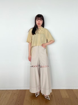 「PUBLIC TOKYO（パブリックトウキョウ）のアイテム（シャツ/ブラウス）」を使った、PUBLIC TOKYO STAFFさん（レディース・166cm）の春コーディネート