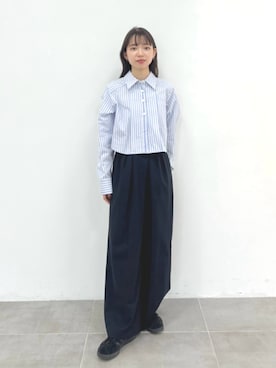 「PUBLIC TOKYO（パブリックトウキョウ）のアイテム（シャツ/ブラウス）」を使った、PUBLIC TOKYO STAFFさん（レディース・156cm）の春コーディネート