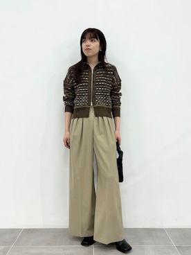 「ジップアップニット」｜PUBLIC TOKYO STAFFさん（レディース・166cm）の冬コーディネート