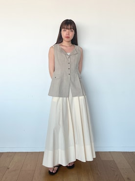 「PUBLIC TOKYO（パブリックトウキョウ）のアイテム（シャツ/ブラウス）」を使った、PUBLIC TOKYO STAFFさん（レディース・166cm）の夏コーディネート