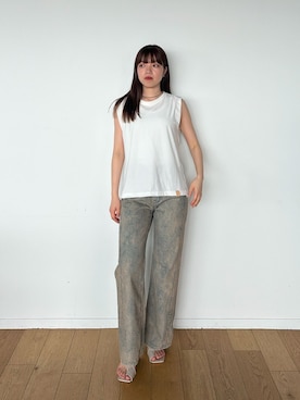 「PUBLIC TOKYO（パブリックトウキョウ）のアイテム（シャツ/ブラウス）」を使った、PUBLIC TOKYO STAFFさん（レディース・166cm）の春コーディネート