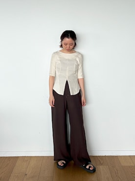 「PUBLIC TOKYO（パブリックトウキョウ）のアイテム（シャツ/ブラウス）」を使った、PUBLIC TOKYO STAFFさん（レディース・153cm）の春コーディネート