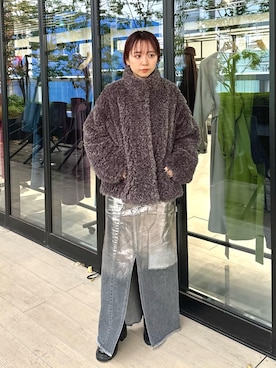 「PUBLIC TOKYO（パブリックトウキョウ）のアイテム（ブルゾン）」を使った、PUBLIC TOKYO STAFFさん（レディース・153cm）の冬コーディネート