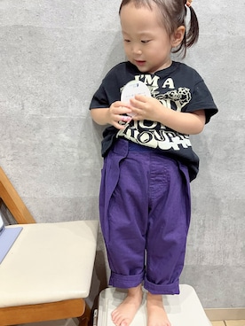 「BREEZE（ブリーズ）のアイテム（チノパンツ）」を使った、maimaiさん（キッズ・90cm）の夏コーディネート