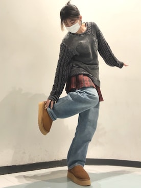 「ORiental TRaffic（オリエンタルトラフィック）のアイテム（ブーツ）」を使った、名古屋PARCOさん（レディース・155cm）の冬コーディネート