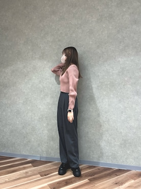 「mystic（ミスティック）のアイテム（ニット/セーター）」を使った、名古屋PARCOさん（レディース・163cm）の秋コーディネート