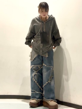 「ボアスニーカー」｜名古屋PARCOさん（レディース・155cm）の秋コーディネート