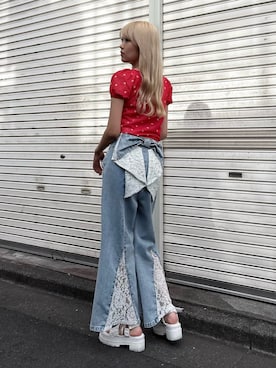 「アイテム（Tシャツ/カットソー）」を使った、saraさん（レディース・165cm）の夏コーディネート