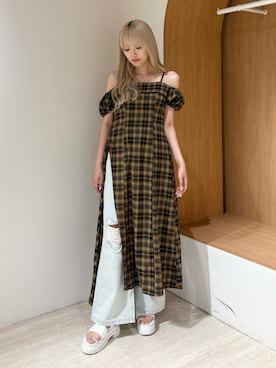 「アイテム（ワンピース）」を使った、saraさん（レディース・165cm）の夏コーディネート