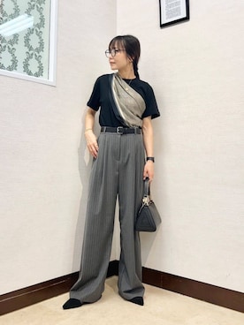 「ストライプパンツ」｜MIYAZAKIさん（レディース・158cm）の夏コーディネート