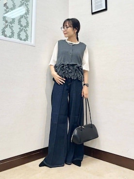 「アイテム（ベスト）」を使った、MIYAZAKIさん（レディース・158cm）の夏コーディネート