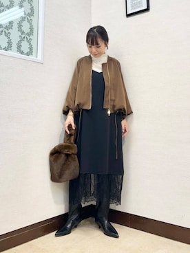 「アイテム（その他アウター）」を使った、MIYAZAKIさん（レディース・158cm）の秋コーディネート