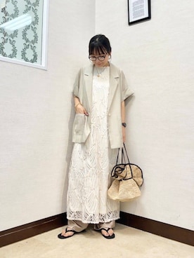 「アイテム（ジャケット/アウター）」を使った、MIYAZAKIさん（レディース・158cm）の夏コーディネート