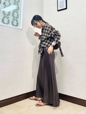 「アイテム（スカート）」を使った、MIYAZAKIさん（レディース・158cm）の秋コーディネート