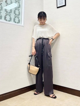 「アイテム（ニット/セーター）」を使った、MIYAZAKIさん（レディース・158cm）の夏コーディネート