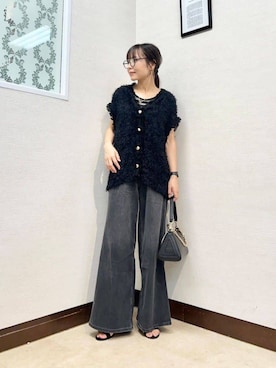 「アイテム（ベスト）」を使った、MIYAZAKIさん（レディース・158cm）の夏コーディネート